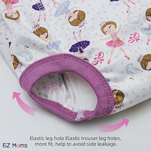 Miniatura 4 de EZ Moms 10 paquetes de ropa interior reutilizable para entrenamiento para niñas, algodón de doble absorción, ropa interior de entrenamiento para