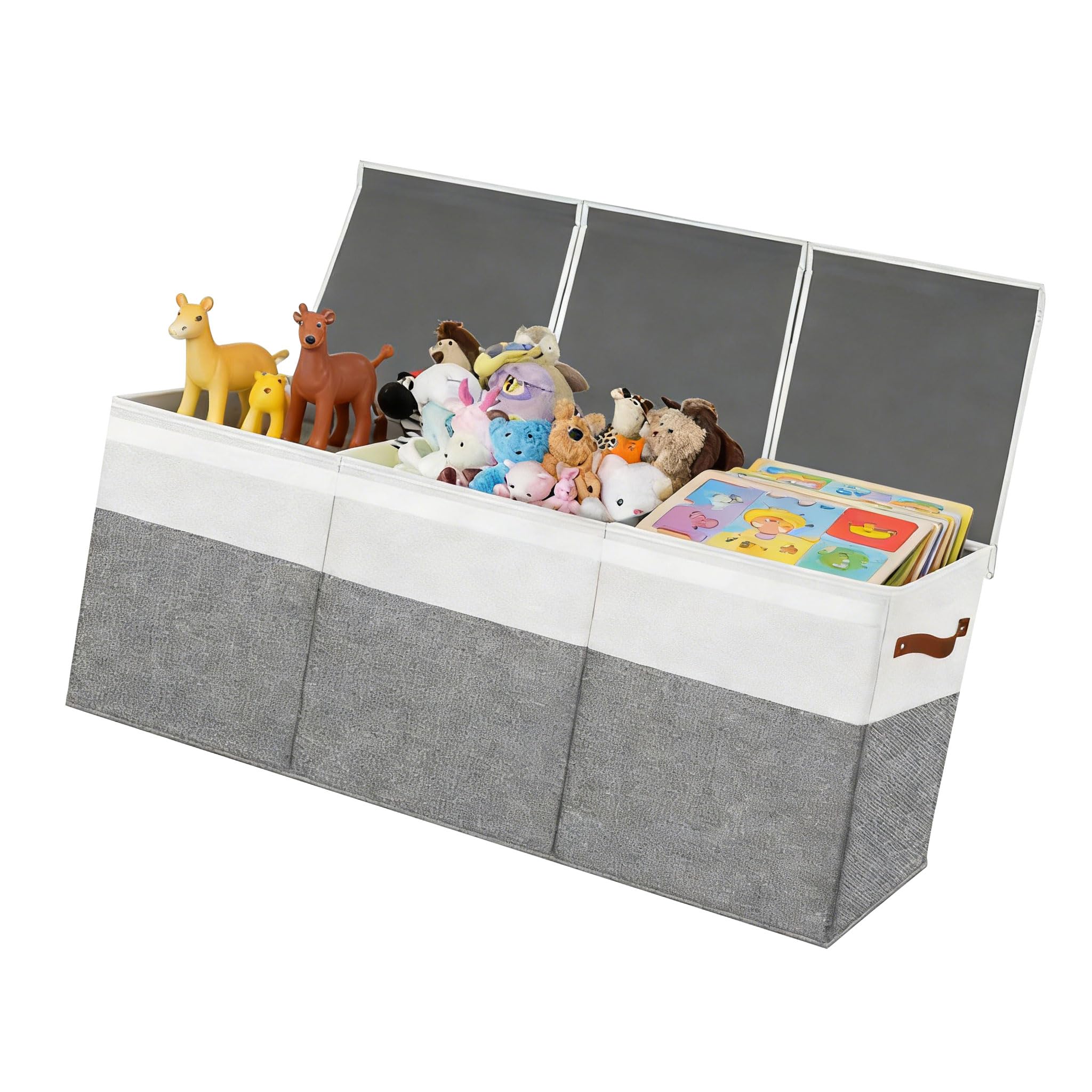 Piceioep Safe Children ' s Toy Organizers Bin Removable Dividers 150L Volumes Foldable Design Space Saving Storage Foldable Storage Container