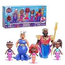 Just Play Set di personaggi Disney Junior Ariel Royal Family, 6 pezzi, personaggi da collezione alti 11,4 cm, giocattoli per bambini dai 3 anni