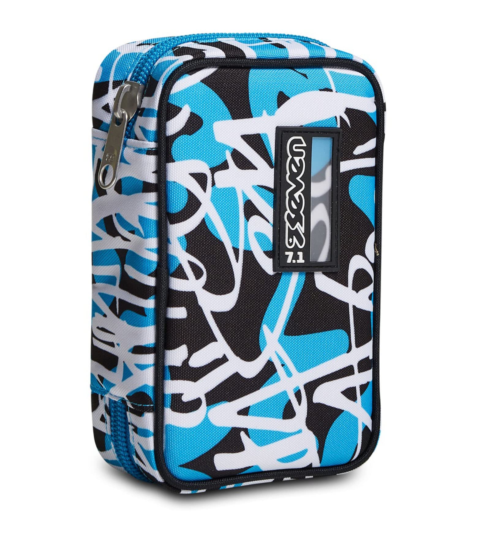 Seven Speed Case Federmäppchen, Mäppchen, Mehrfarbig, Federtasche für Schreibwaren, Etui mit Stiften, Kugelschreiber, & mehr, Mädchen, Jungen, Schule, blau
