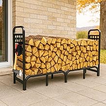 Easy assembly, includes hooks. ONE STEP Log Rack, Firewood Rack, Wood Stocker, Wood Rest, Assembly Type, Wood Stove, Load Capacity 264.6 lbs (1,200 kg) (Wide Size)