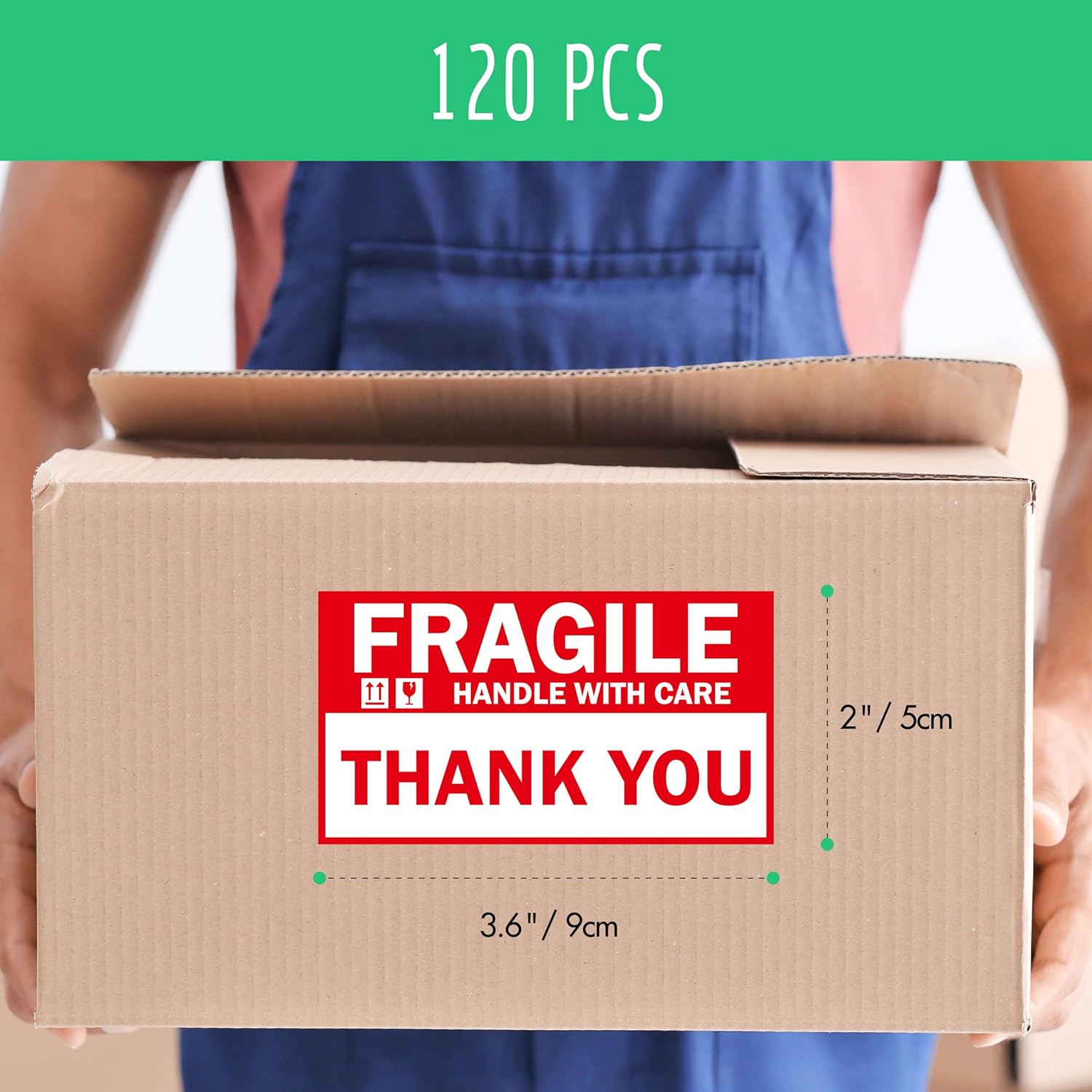 120PCS Home Moving Labels, 5 Color Coding Labels Packing Box Stickers with 20 Fragile Stickers & 20 Blank Ones, Apartment Moving Helper (Each Measures 2” x 3.6”) - Image 2