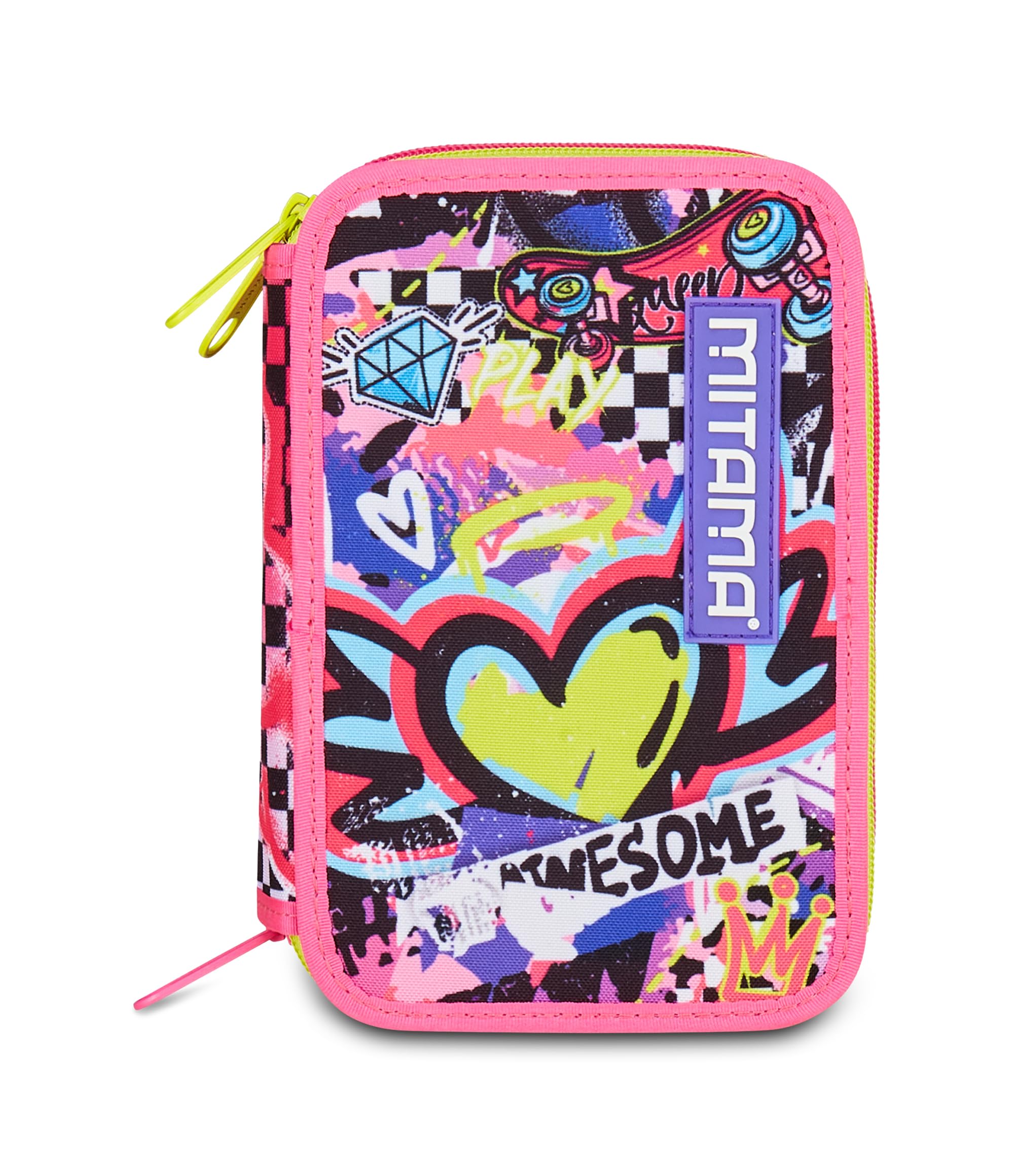 Mitama Astuccio Scuola 3 Scomparti, URBAN QUEEN, Astuccio Attrezzato, Per bambini e ragazzi, Scuola e tempo libero