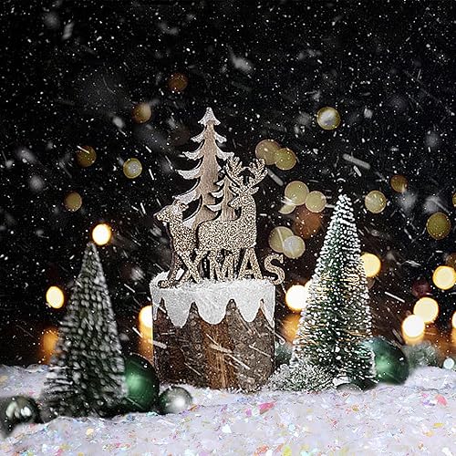 Miniatura 7 de Decoración de nieve falsa de Navidad de 10 onzas (10.05 oz) - Colorido centelleante relleno de polvo de nieve artificial, nieve artificial brillante