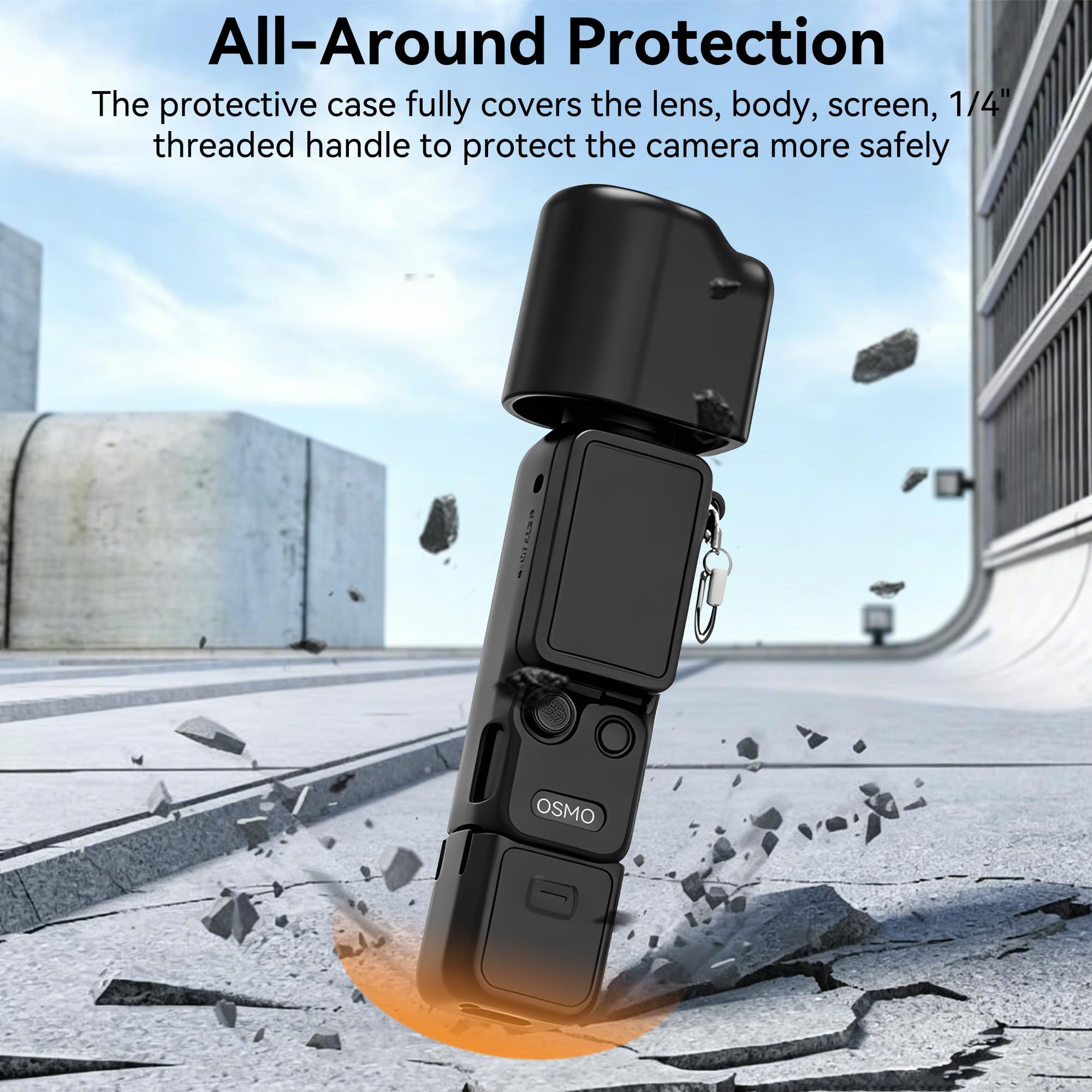 Osmo Pocket 4 Silikonowy Pokrowiec - Ochronny Pokrowiec na Obiektyw Aparatu Miękki Odporny na Wstrząsy Zarysowania do DJI Osmo Pocket 4 Akcesoriów Czarny