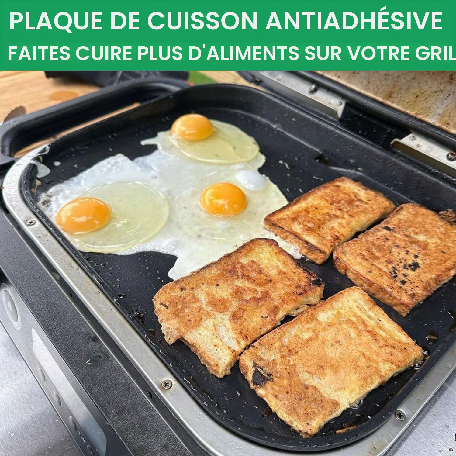 WELL GRILL XSKGRDPLTEU, CB350EU Plaque de cuisson plate et grille de cuisson pour Ninja Woodfire OG701EU, en acier inoxydable, accessoire pour barbecue électrique Ninja Wood Fire
