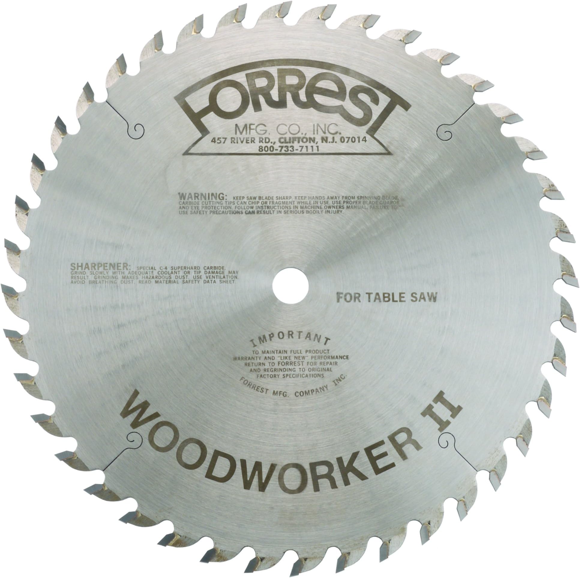 Forrest WW10307100 Woodworker II 10Inch 30 Tooth 5/8Inch Arbor 3/32
