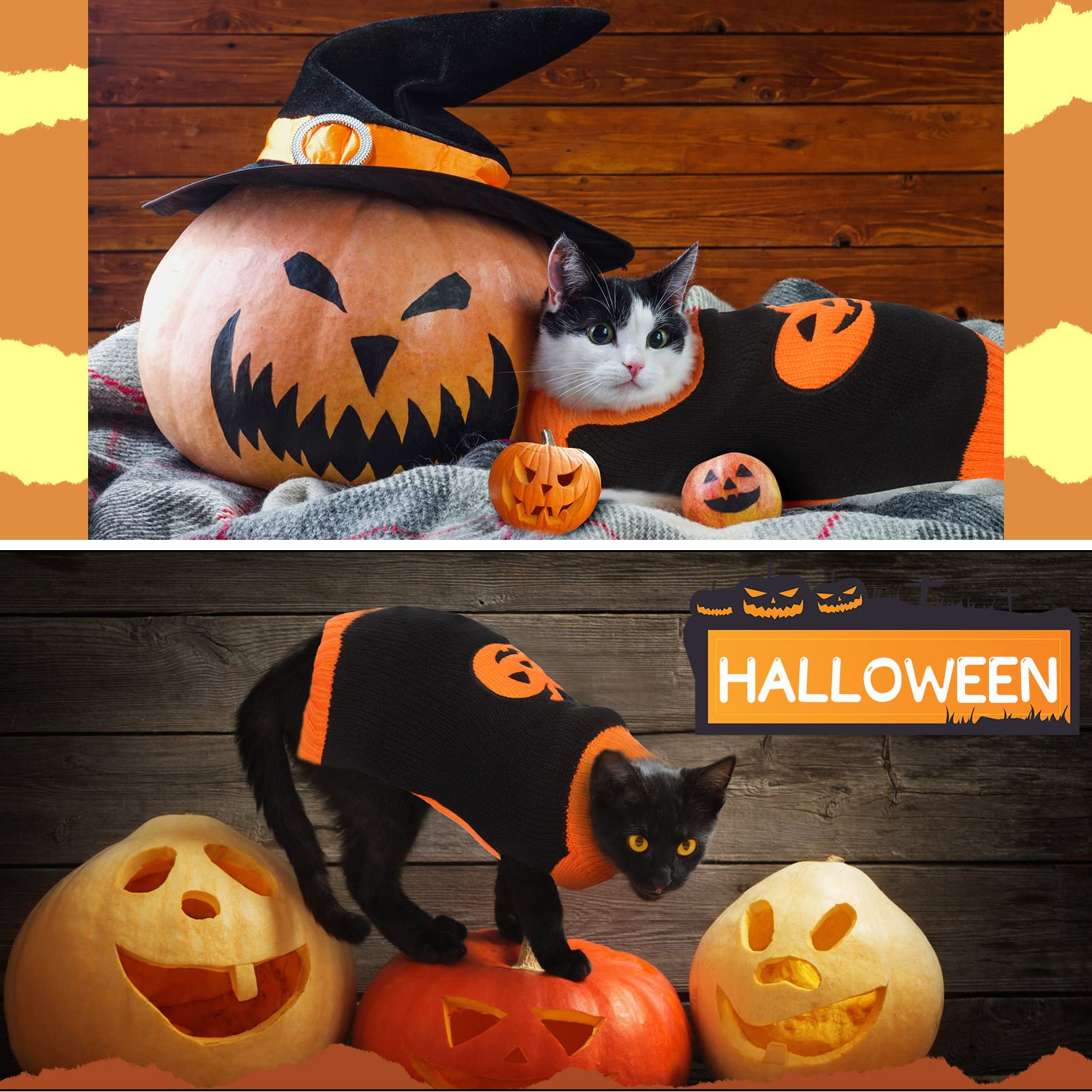 Set di 3 maglioni per cani di Halloween, Ringraziamento, Natale, zucca, tacchino, Babbo Natale, cucciolo, abbigliamento per animali domestici, per cani, gatti, animali domestici, taglia L