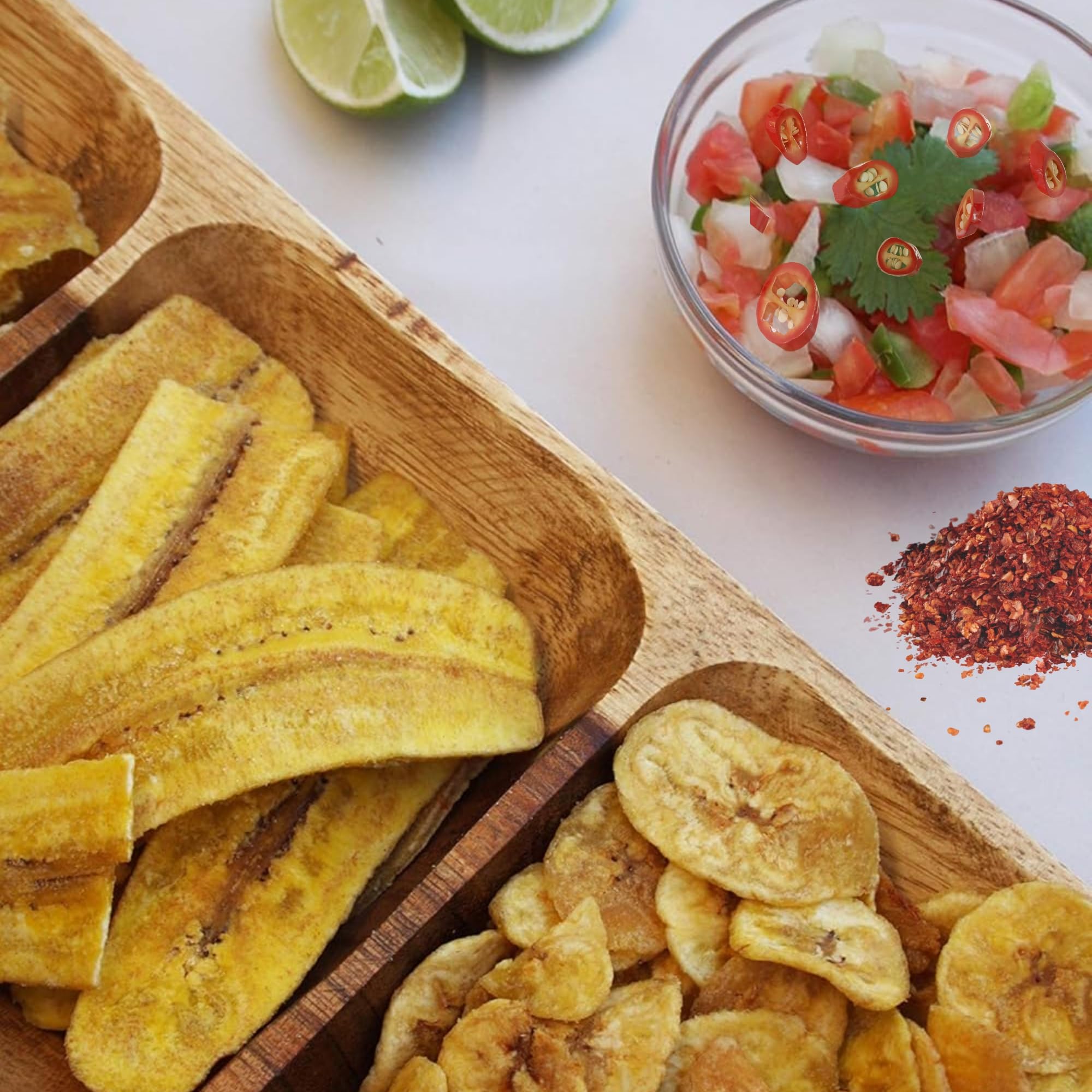 Tostones SAMAI Chips de Plátano con Sal Marina - Pack 15 Bolsas x 60g (900g Total) - Snack Natural Sin Gluten - Patacones Crujientes - Aceite de Palma Sostenible