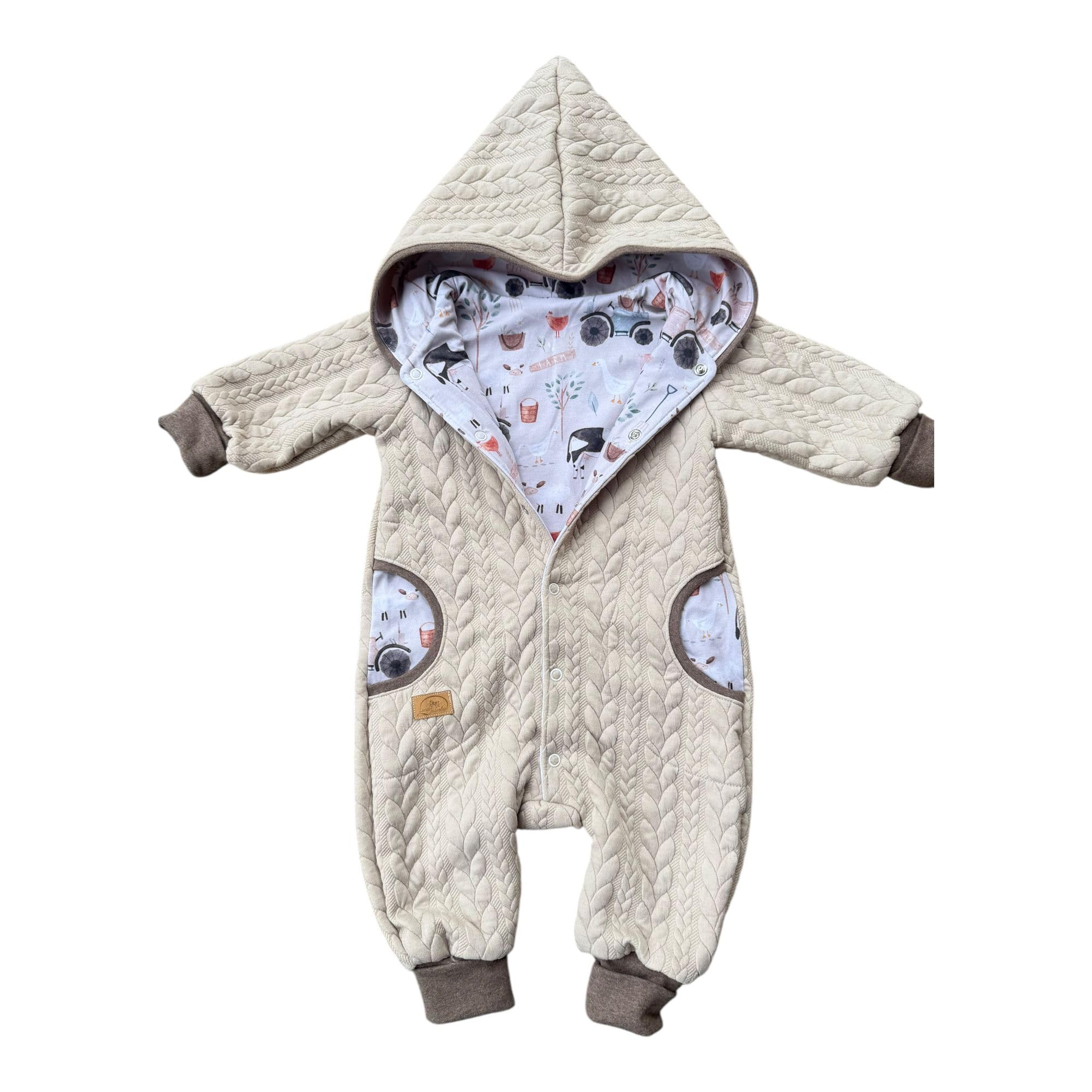 Overall Zopfstrick Bauernhof creme