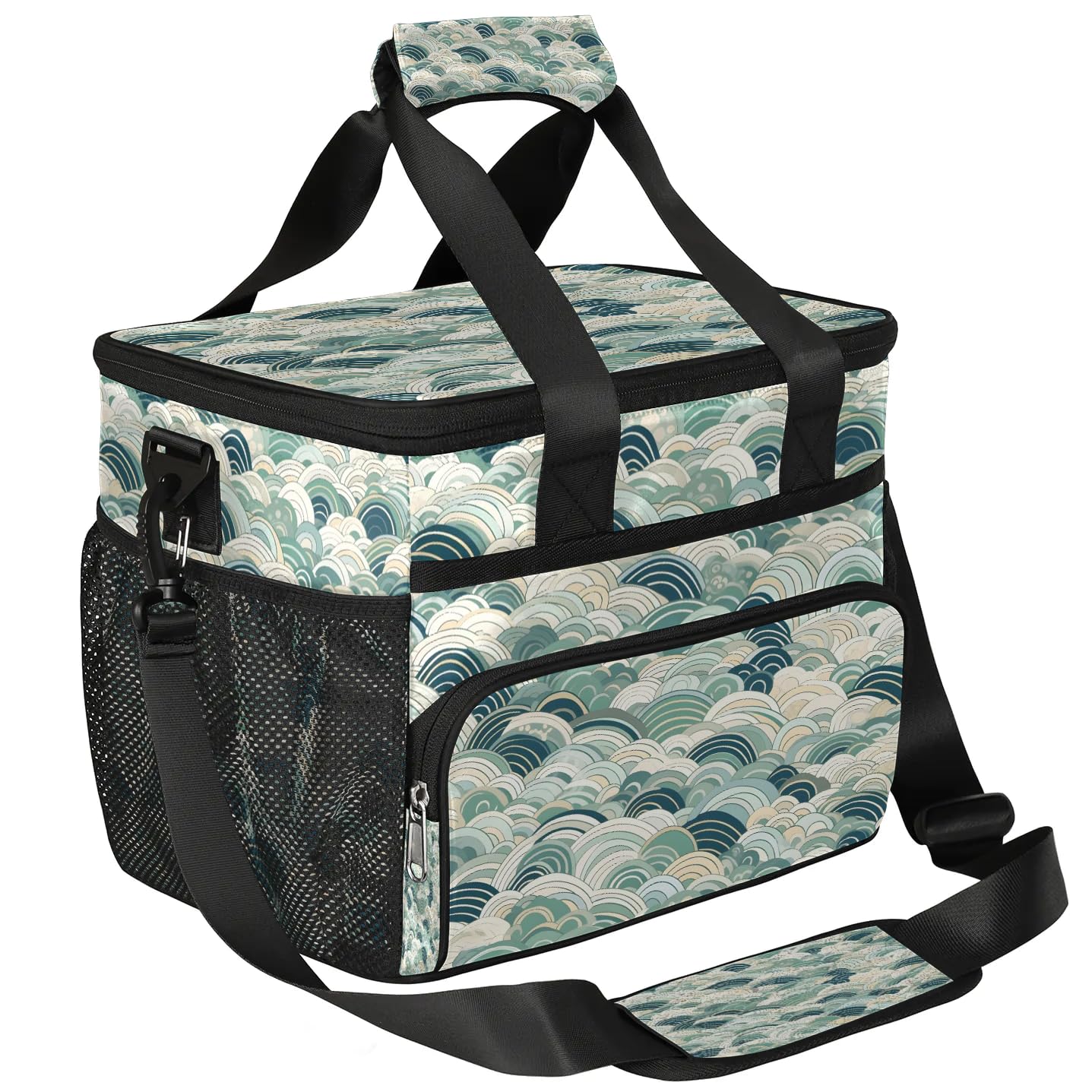 Lunch Box for Men Heavy Duty Insulated Lunch Bag for Women Abstract Ocean Lunchbox for Adults Lunch Cooler