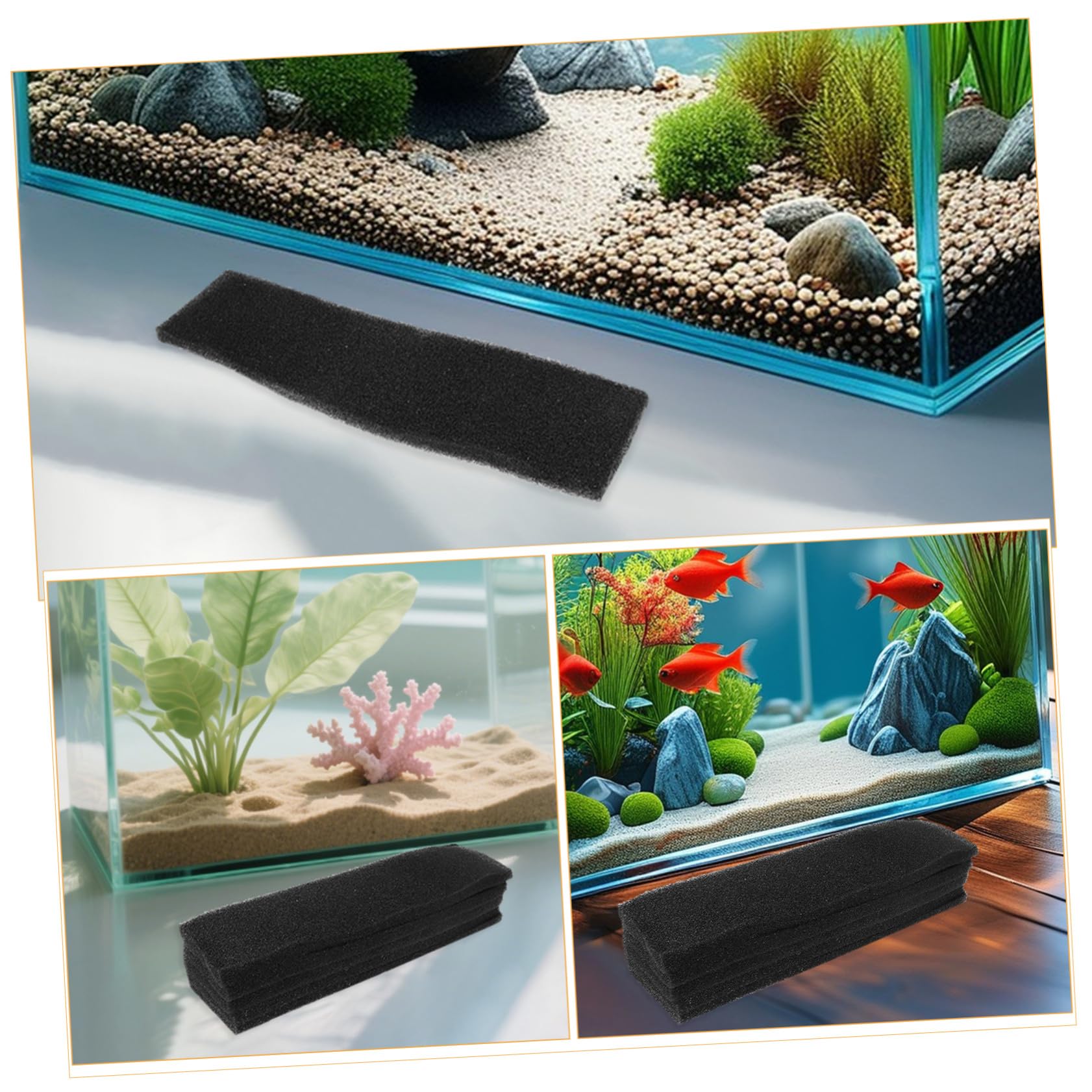 BESTonZON 8 Stück Aquarium Filterschwamm Zuschneidbare Filterpads für Süß Meerwasser Teiche Leiser Ersatzfilter Schwamm für Fischbecken Biologische Filtermedien