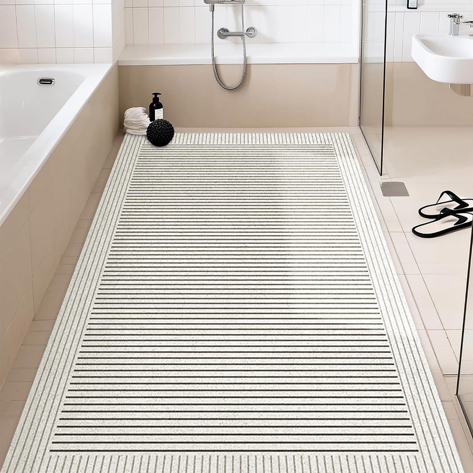 Tapiz de Ducha Antideslizante, 50x80cm Alfombrilla Antideslizante para Ducha, Tapiz de Ducha de PVC con Orificios de Drenaje, Alfombrilla de Baño de Secado Rápido para Zonas Húmedas