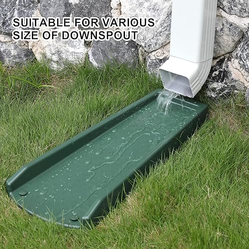 Vista 23 de Bloque de salpicaduras de canaleta de lluvia, extensiones de canalón de descenso para drenaje de agua, extensor de bajante de canalón de 24 Gris