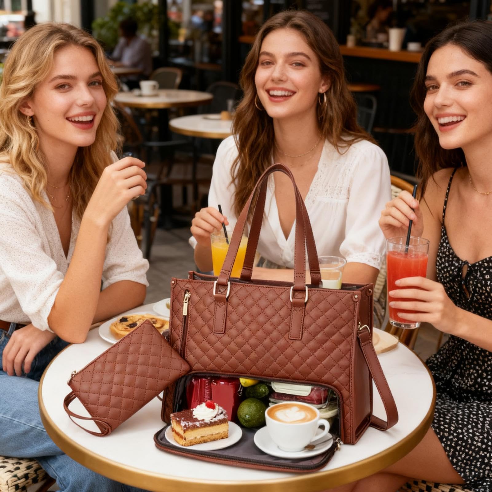 Borsa Tote con Scompartimento Pranzo Zaino Termico Per Laptop | Tote Per Pranzo Da 39,6 Centimetri per Computer Portatile Acqua Cibo Donne Studente Ufficio Infermiere Professioniste