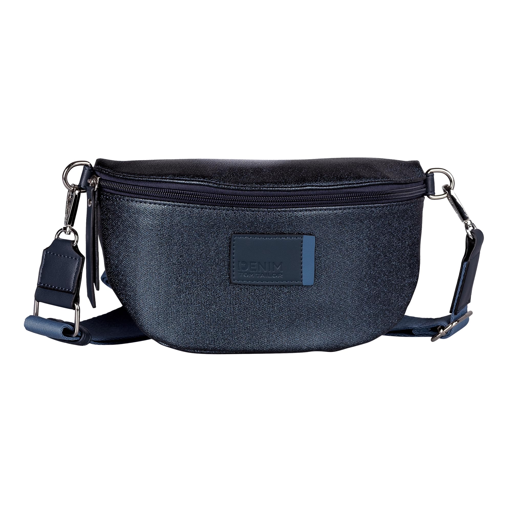 TOM TAILOR cross body bag Rosie Canvas Belt Bag Metallic Blue dark blue