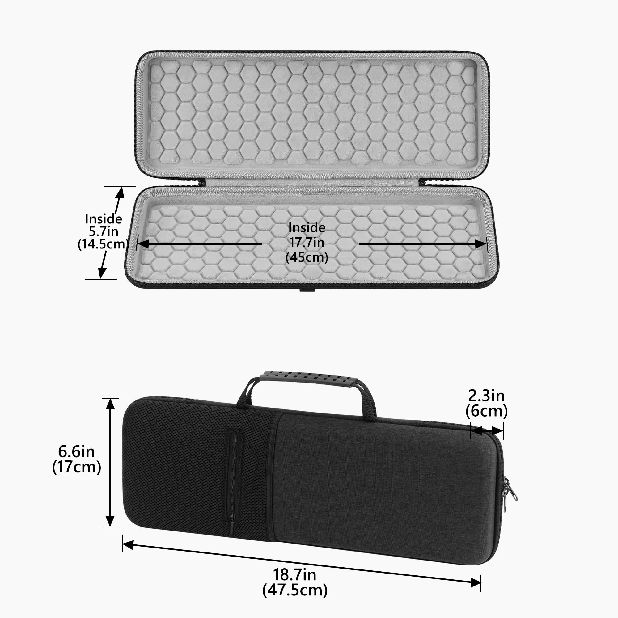 Geekria Custodia rigida per tastiera, compatibile con Keychron K10 HE/K10 Max/Q6 HE/V6, Redragon K668/K689/K556 PRO, AULA F108 PRO, borsa da viaggio per tastiera per computer a 104 tasti