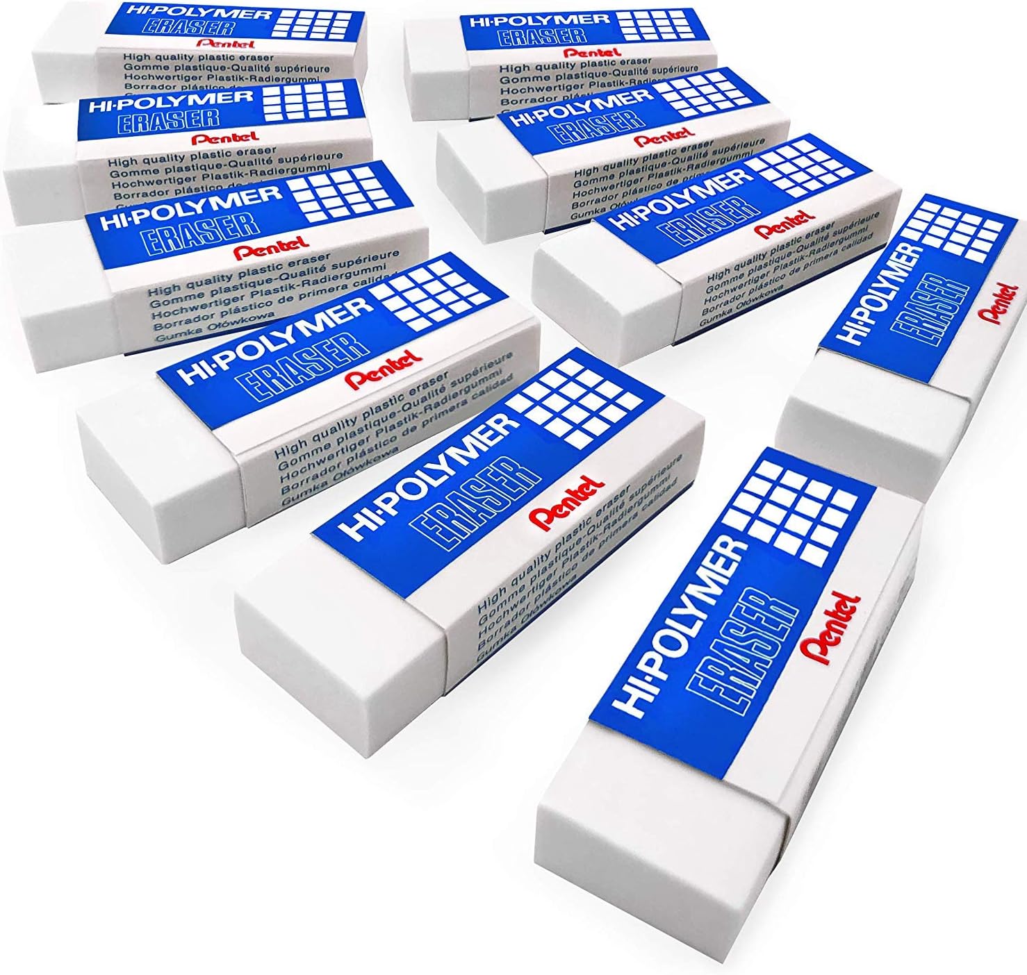 Pentel HiPolymer Block Eraser, Large, White 6 pack (ZEH10BP3P2) Amazon.co.uk Stationery