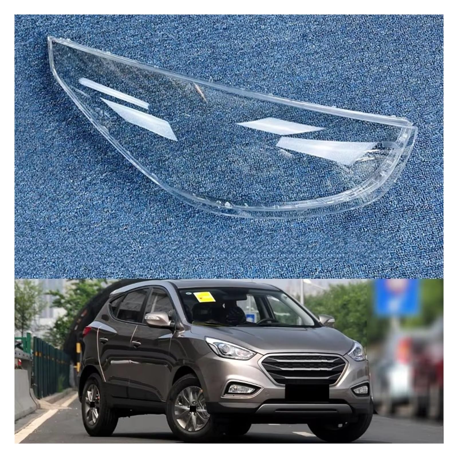 Cubierta De Lente Faro Para Hyundai Para IX35 2013-2015 Funda Luz Lente Faro Cubierta Faro Reemplazo Coche Carcasa Frontal Coche Pantalla Transparente Cubierta de lente de faro(Left and Right)