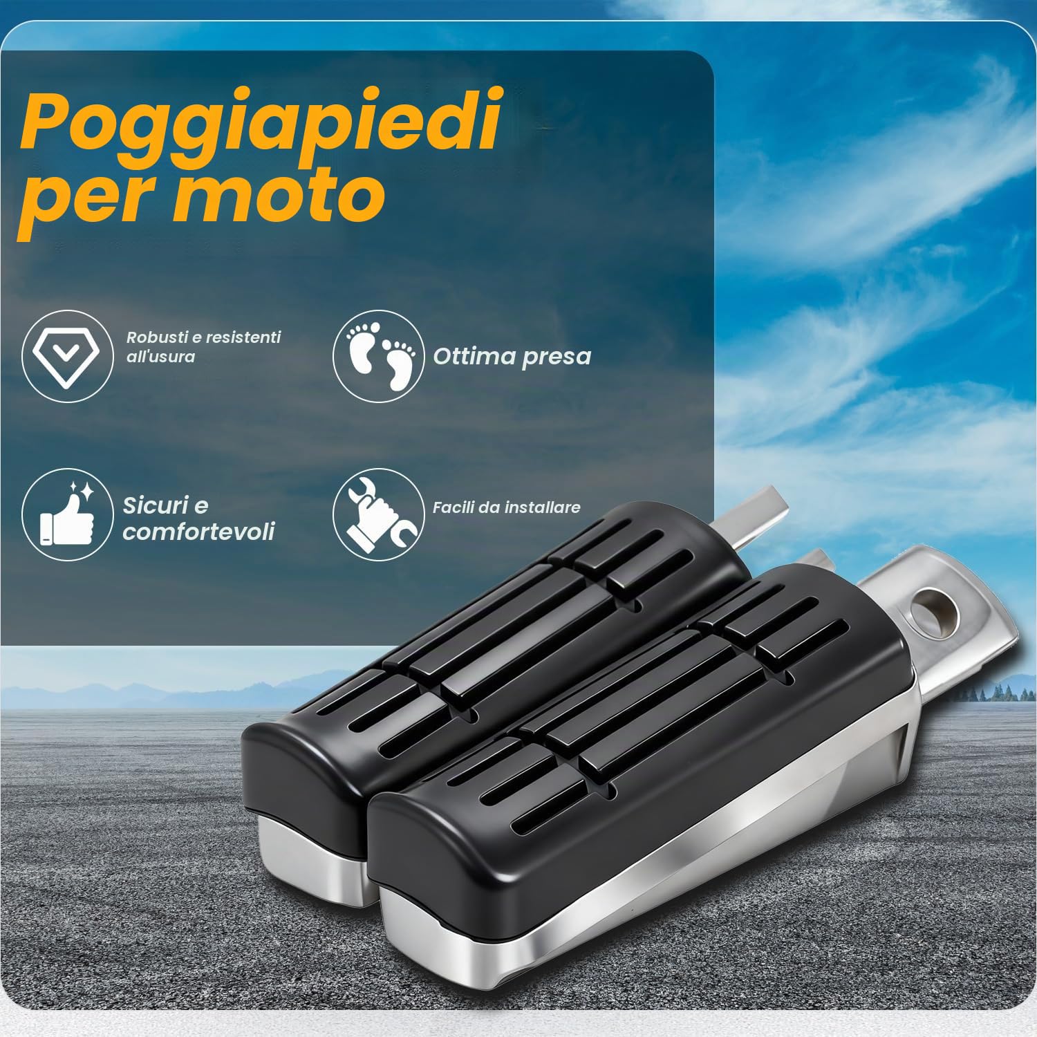 Pedaline Moto,Poggiapiedi Pedane Moto per MT03 MT07 XJ6 TDR125R FZ6 FZ1 FZ6R FZR600 FZS600 FJR1300 XJ600N XJ600S YZF600 R6 YZF600 R6S TDM900 XJ900S YZF1000 R1