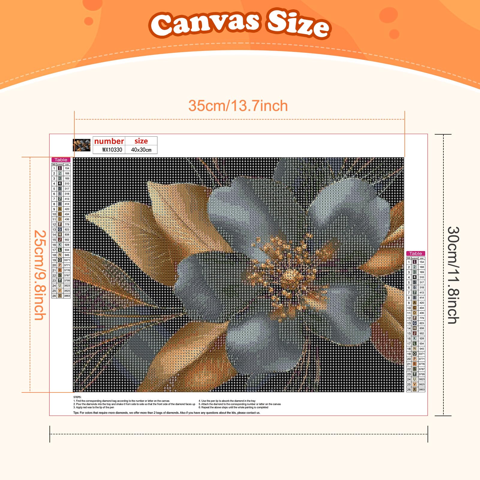 DAERLE Chitarra con Fiori 5D Diamond Painting Kit Completo, Serie di Sogni Musicali Pittura Diamante Bambini DIY Strass Ricamo a Punto Croce Decorazione per Casa 30x40cm
