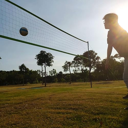 Miniatura 7 de Red de voleibol para exteriores, juego de voleibol portátil para patio trasero con red de voleibol profesional, hilo envolvente de voleibol y bomba,