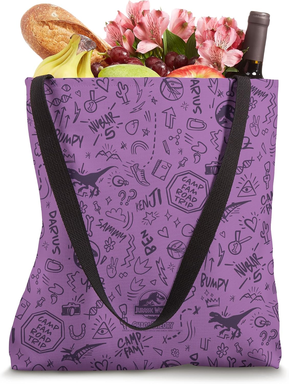 Jurassic World: Chaos Theory Sketch all over print Tote Bag