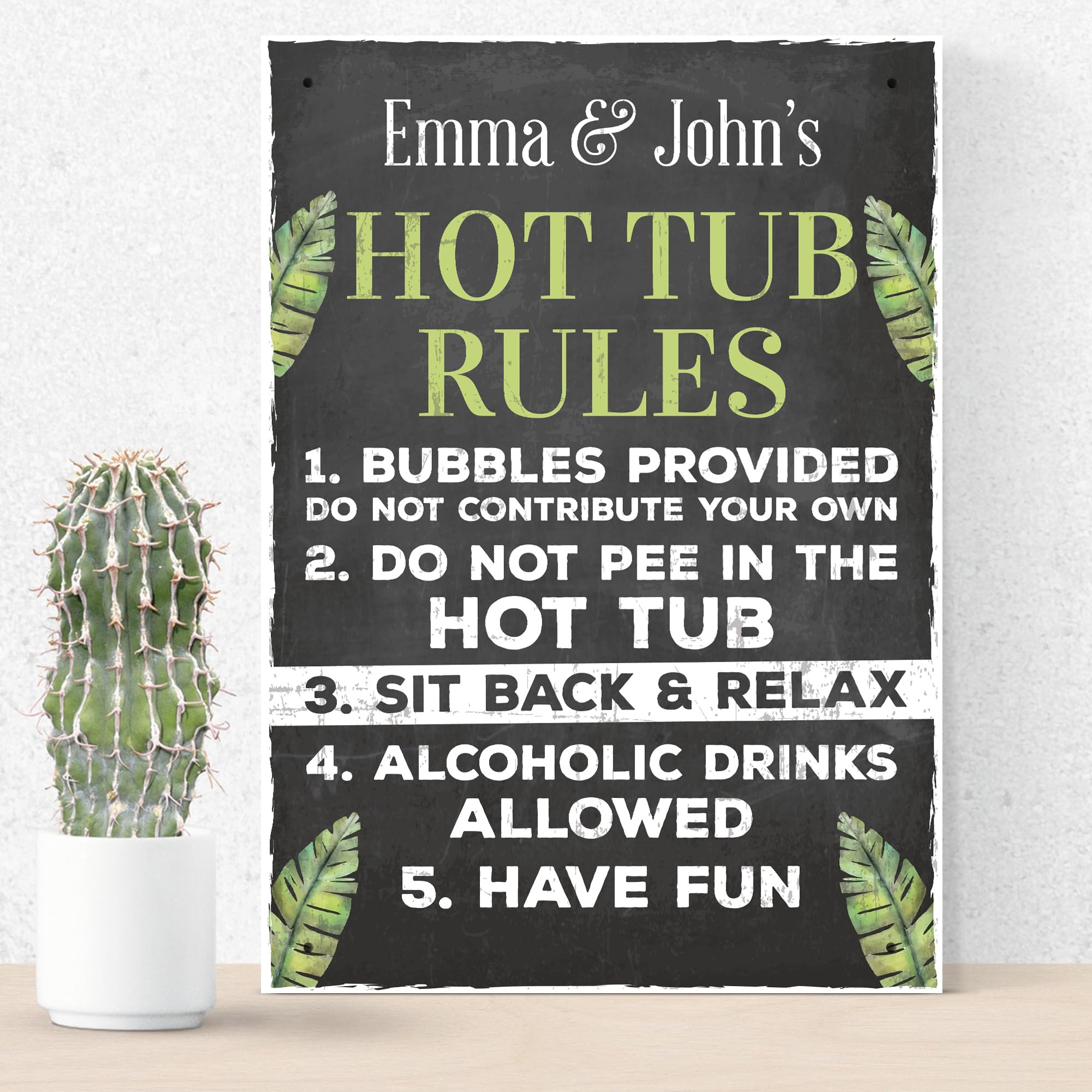 Red Ocean Personalised Hot Tub Plaques, Hot Tub Rules Sign, Novelty Hot Tub Outdoor Garden Sign For Outside, Hot Tub Accessories, Personalised Hot Tub Decor Signs, Garden Shed Sign