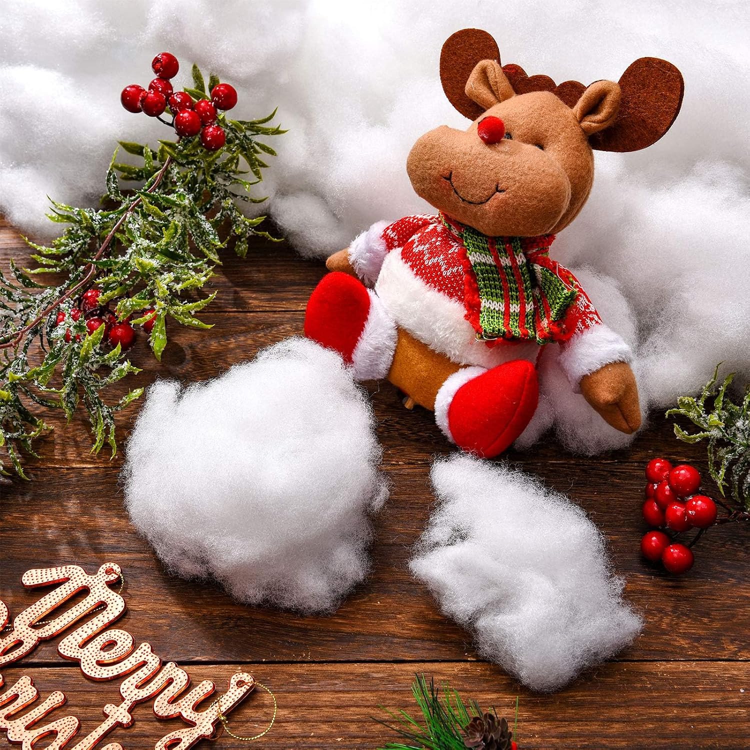 Christmas Fake Snow 2.12 oz Mini Small Artificial Christmas Snow Blanket Winter White Fluffy Fiber for Village Mantle Display Indoor Outdoor Home Xmas Decoration Supplies