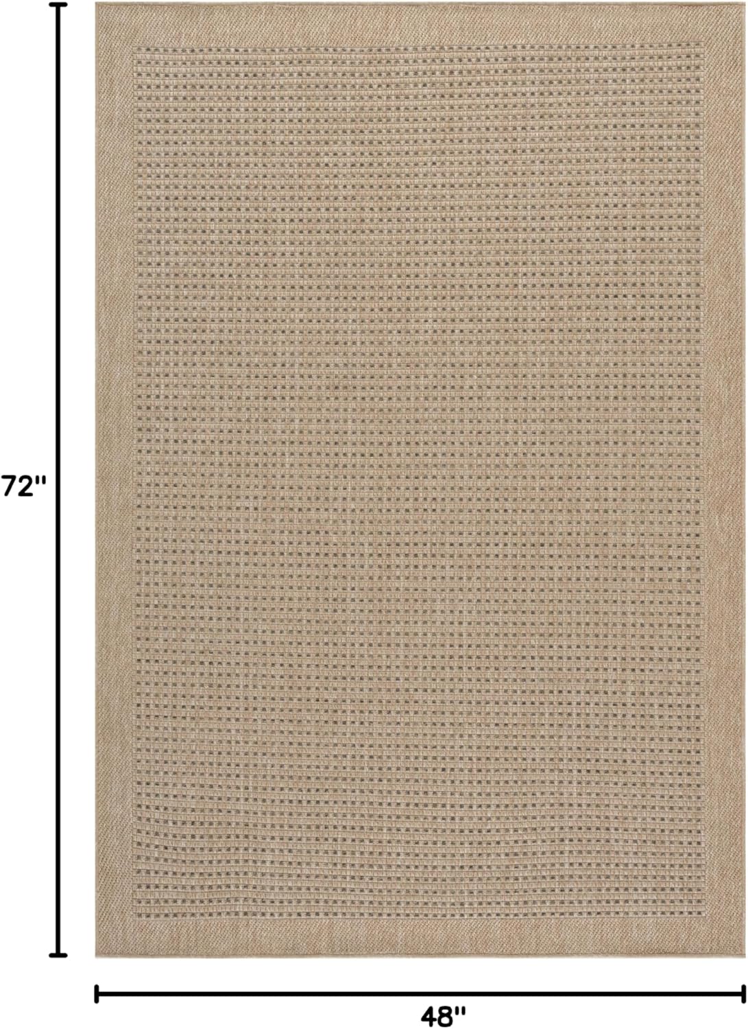 SAFAVIEH Washable Rug Outdoor Sisal Performance Collection - 4' x 6', Natural & Beige, Non-Shedding & Easy to Clean, Ideal for Patio, Backyard, Mudroom (SPF108C)