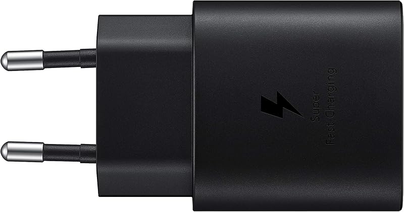 Samsung Chargeur USB C, Adaptateur Secteur 25W Ultra Rapide, Adaptateur USB C vers USB, Chargeur samsung Charge Rapide, Original, sans câble, Noir