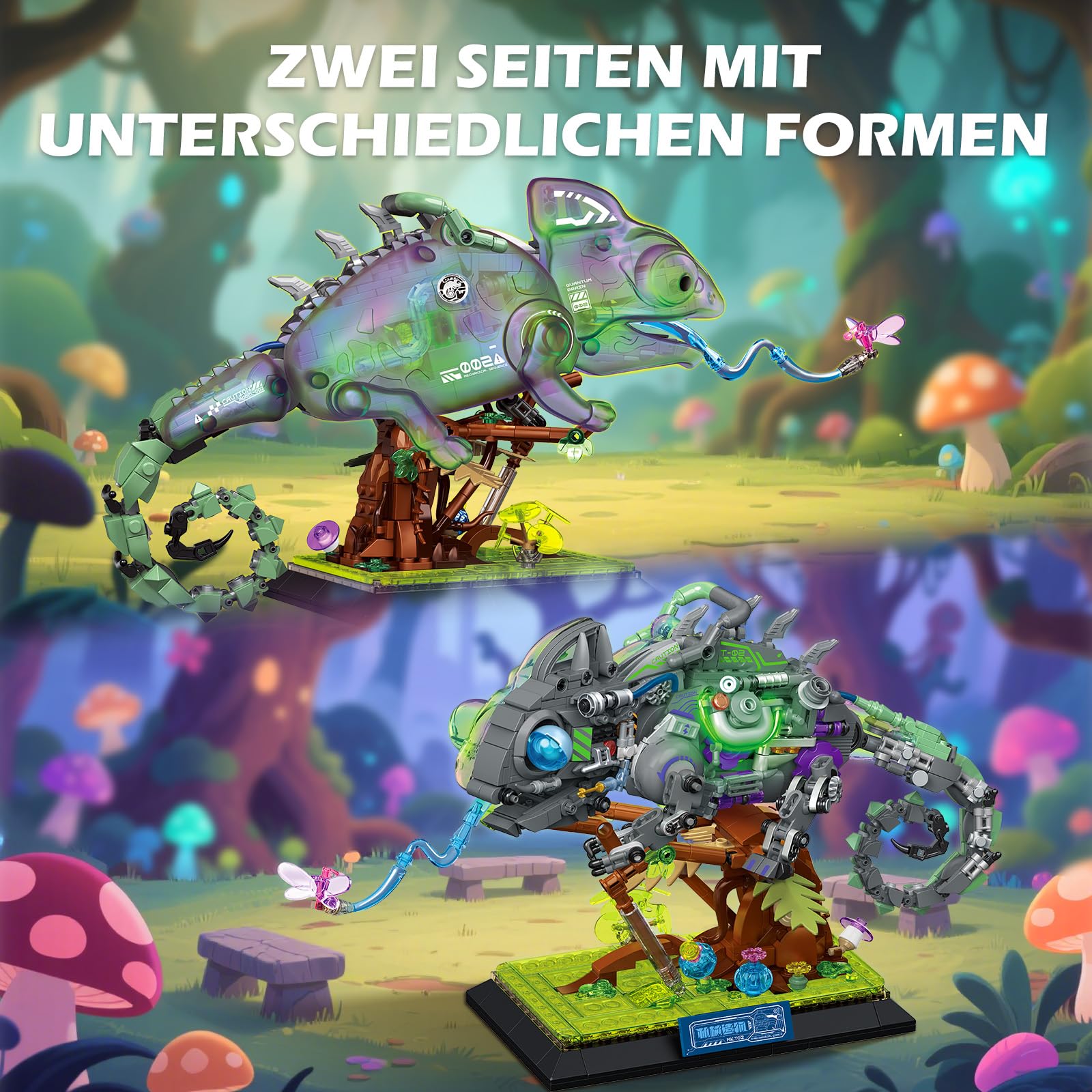 Brihappen Cool Mech Chameleon Model Building Set for Adult Boys Girls Chameleon Animals Crossing Toy Collectible Display Model Home Office Decor - Image 4