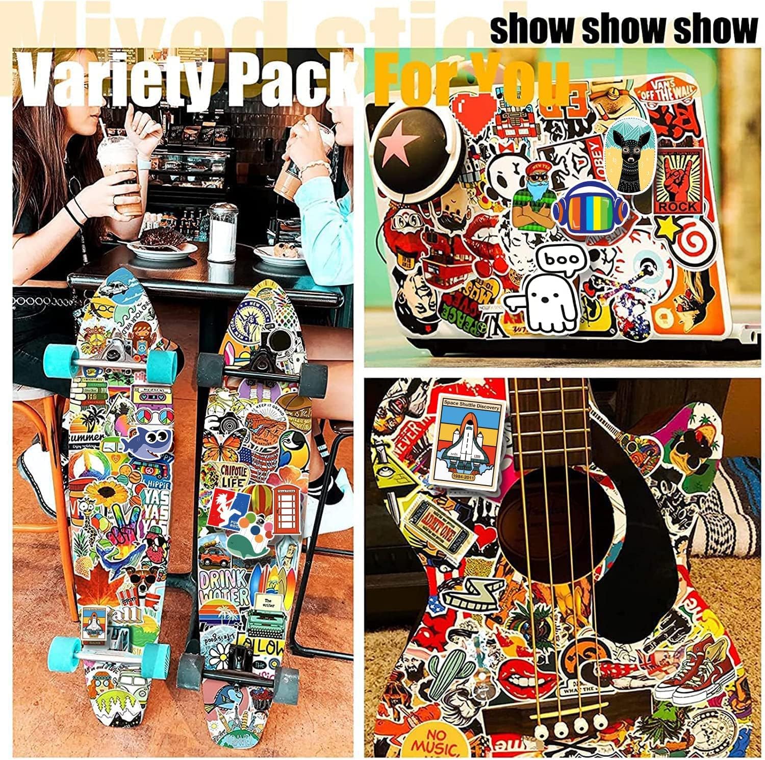 200 PCS Random Stickers for Teens,Waterproof Water Bottle Stickers for Adults, Vsco Cool Stickers Packs for Skateboard Laptop Luggage Computer