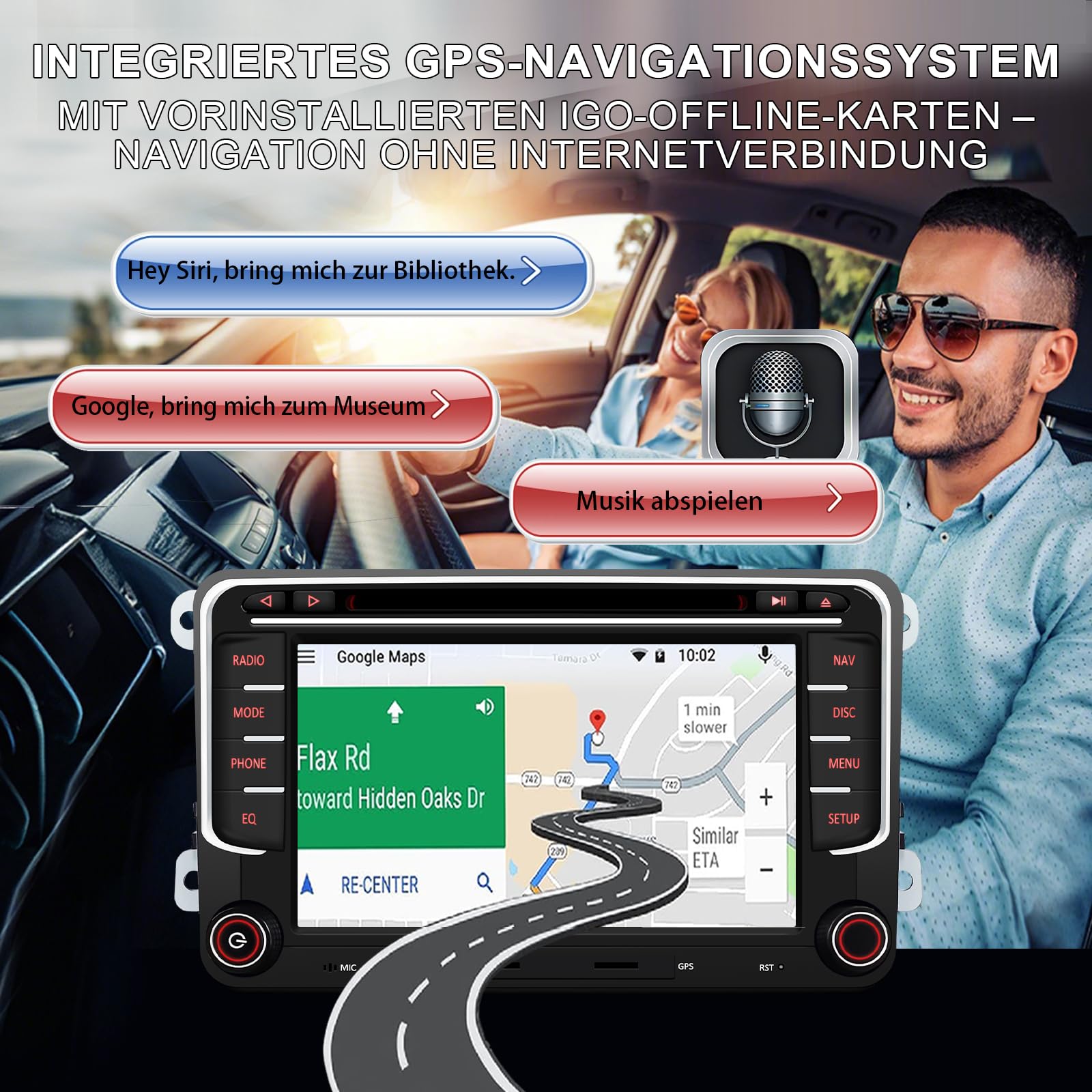 Autoradio für VW Golf 5 6 T5 Polo Sharan Passat Tiguän, CAWELL 7 Zoll HD Doppel DIN Radio mit 4G/Navi/Bluetooth WiFi/GPS/RDS/USB/FM/SD/RCA DVD/CD