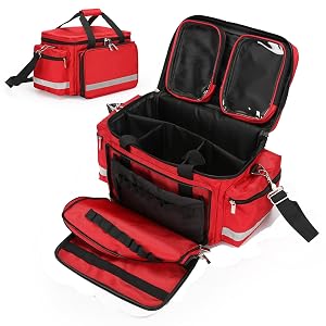 Medical Bag Empty First Aid Bag Home Health Nurse Bag Empty First Aid Storage Bag with Detachable Divider