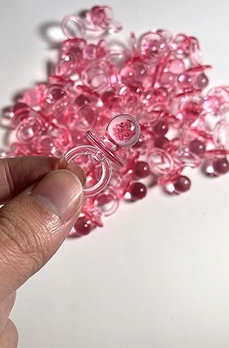 Miniatura 2 de 1-14 "Mini chupetes transparentes Baby Shower Juego Decoración de fiesta Favores Rosa 12pcs