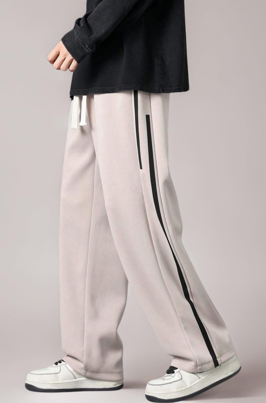 GRECIILOOKS Korean Style Track Pants for Men โ Loose Fit Lycra Cargo Joggers | Trendy Gym & Streetwear Bottoms with Utility Pockets (Available in Plus Size)
