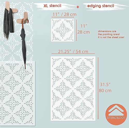 Miniatura 2 de STENCILOGY® / Pechora - Plantilla de pared XL de 23 "x 33", Plantillas de pared grandes para pintura, Plantillas para paredes, Plantilla de pared de