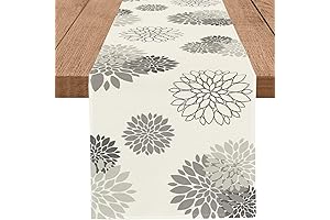 Beige Elegance: Enhance Your Home Decor with Gray Dahlia Table Runner