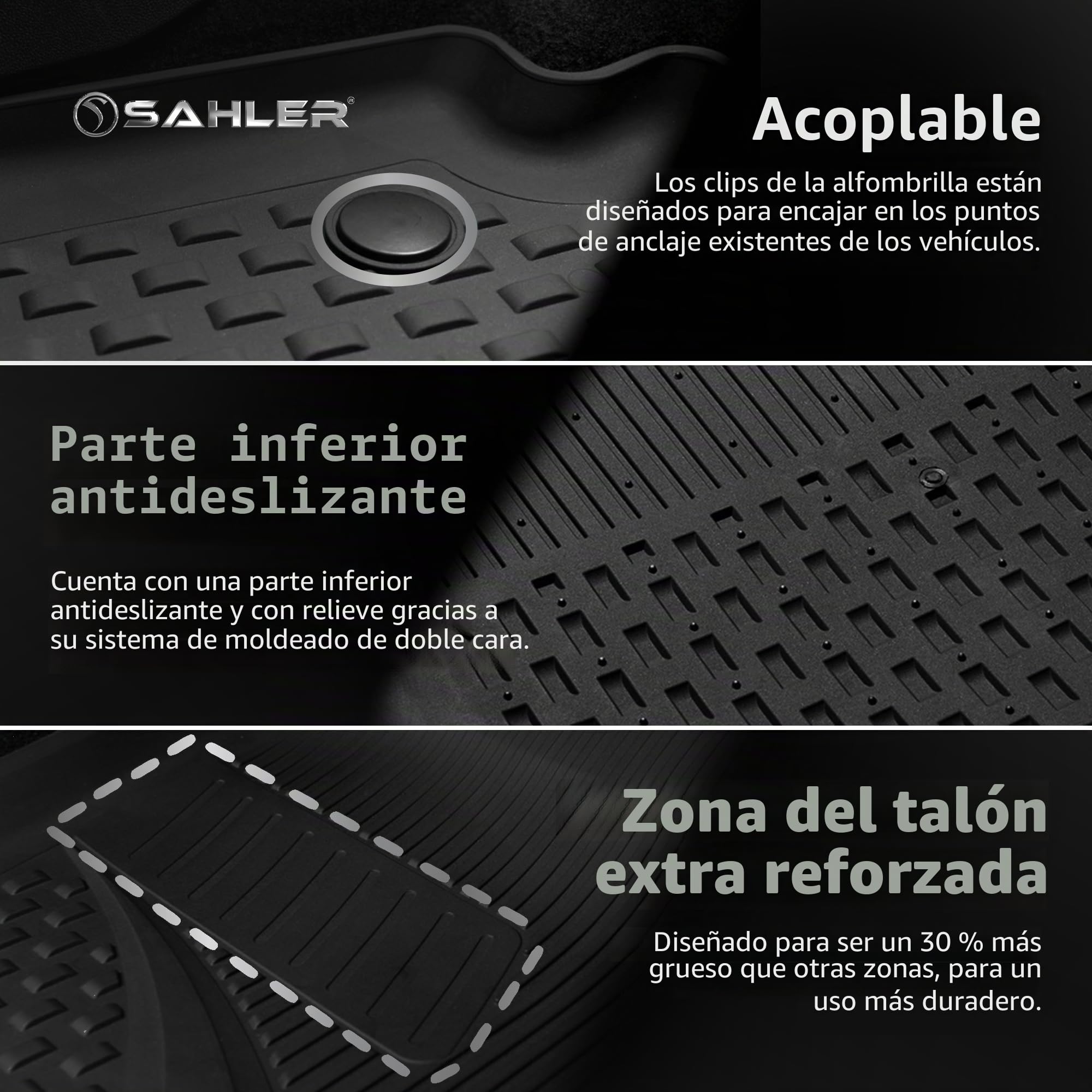 Sahler Alfombrillas de Coche compatibles con Chery OMODA 5 2022-2026 | 4.5D Premium TPE Goma Antideslizante Alfombrillas de Goma Impermeables para Coche Negro