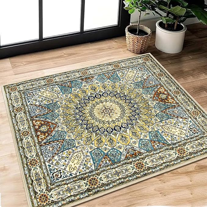 Rururug Square Rugs 80 x 80 cm Area Rugs, Traditional Vintage Design ...