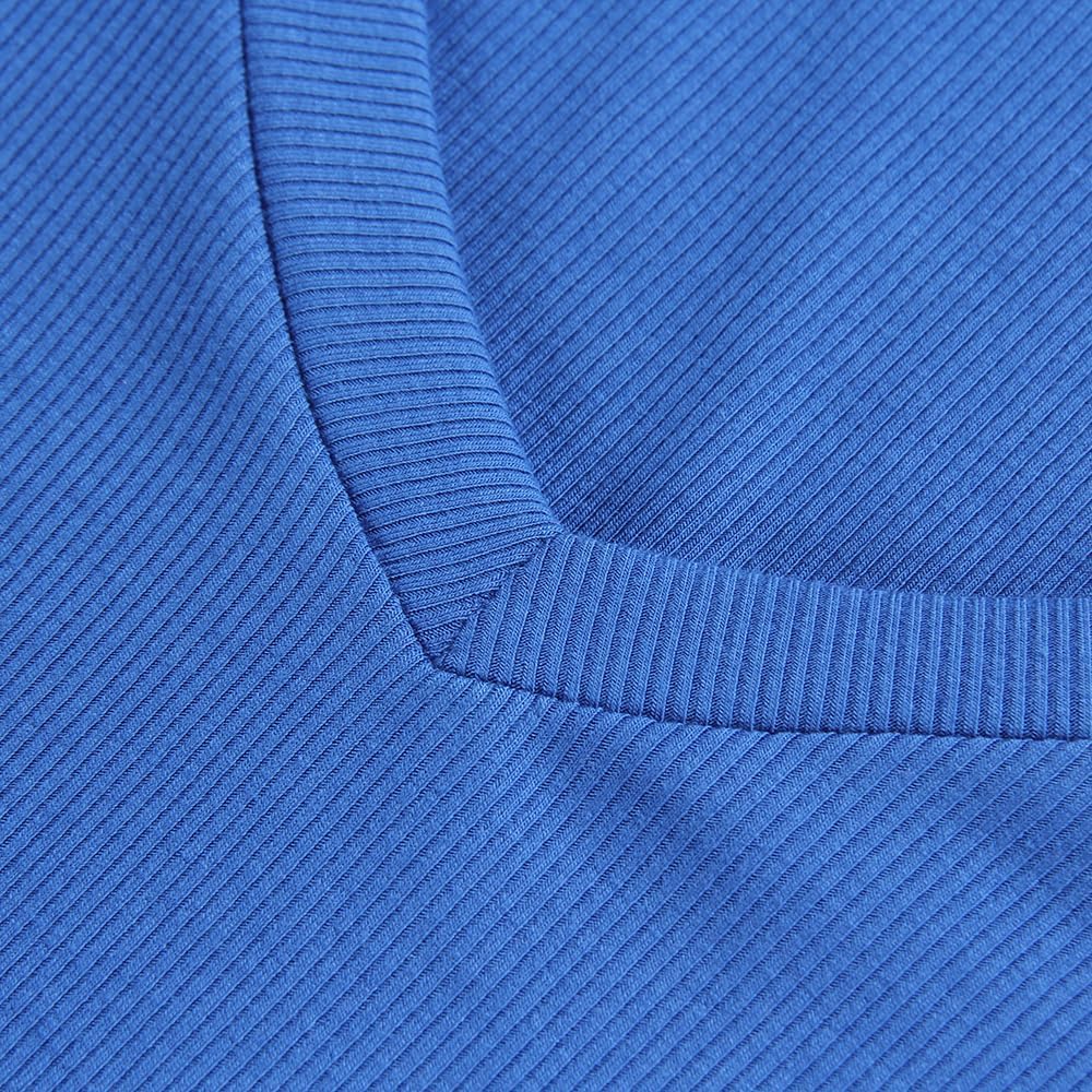 PALINDA Women's Ribbed V Neck Slim Fitted T Shirts Basic Solid Long Sleeve Layering Tee Tops - Image 3