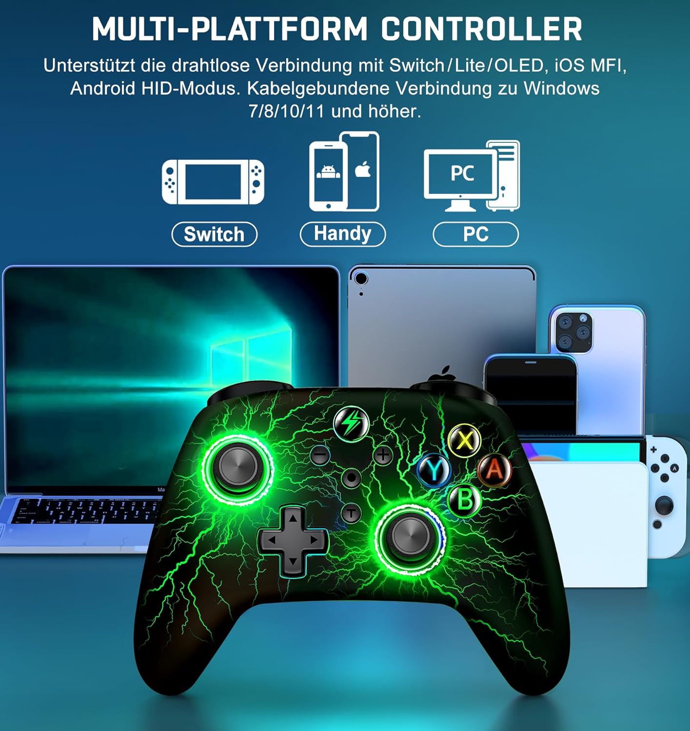 Wireless Switch Controller for Nintendo Switch 2 Controller/Switch Lite/Switch OLED, Switch Pro controller for IOS Android,Switch Remote Gamepad with Motion Control/Vibration/Turbo/Wakeup Sega Genesis Games