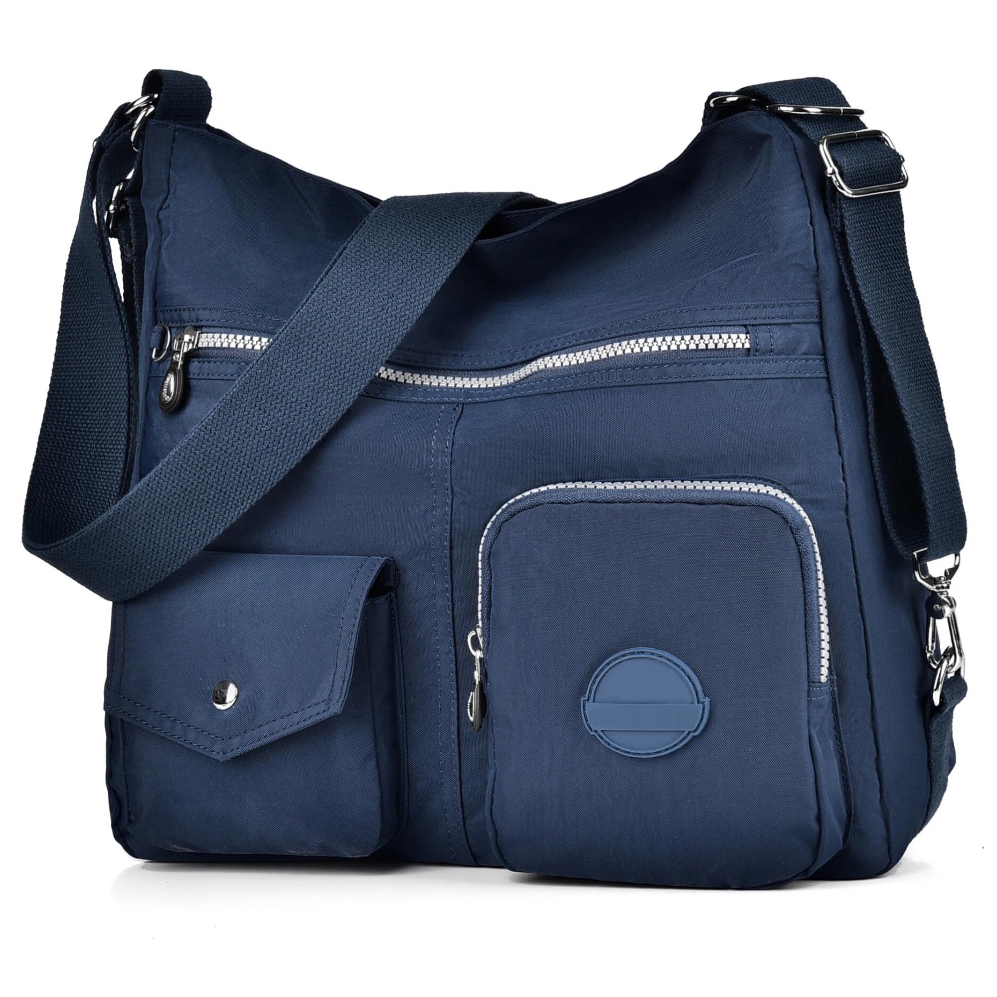 Dora & Liz Multipurpose Hobo Purse for Women with Antitheft RFID, Waterproof Nylon Crossbody Bag Shoulder Handbag, Convertible Backpack, Blue, L