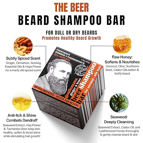 Miniatura 3 de Professor Fuzzworthy's Gentlemans - Barra de champú para cabello normal, seco y graso, aromatizado con todos los aceites naturales de Tasmania