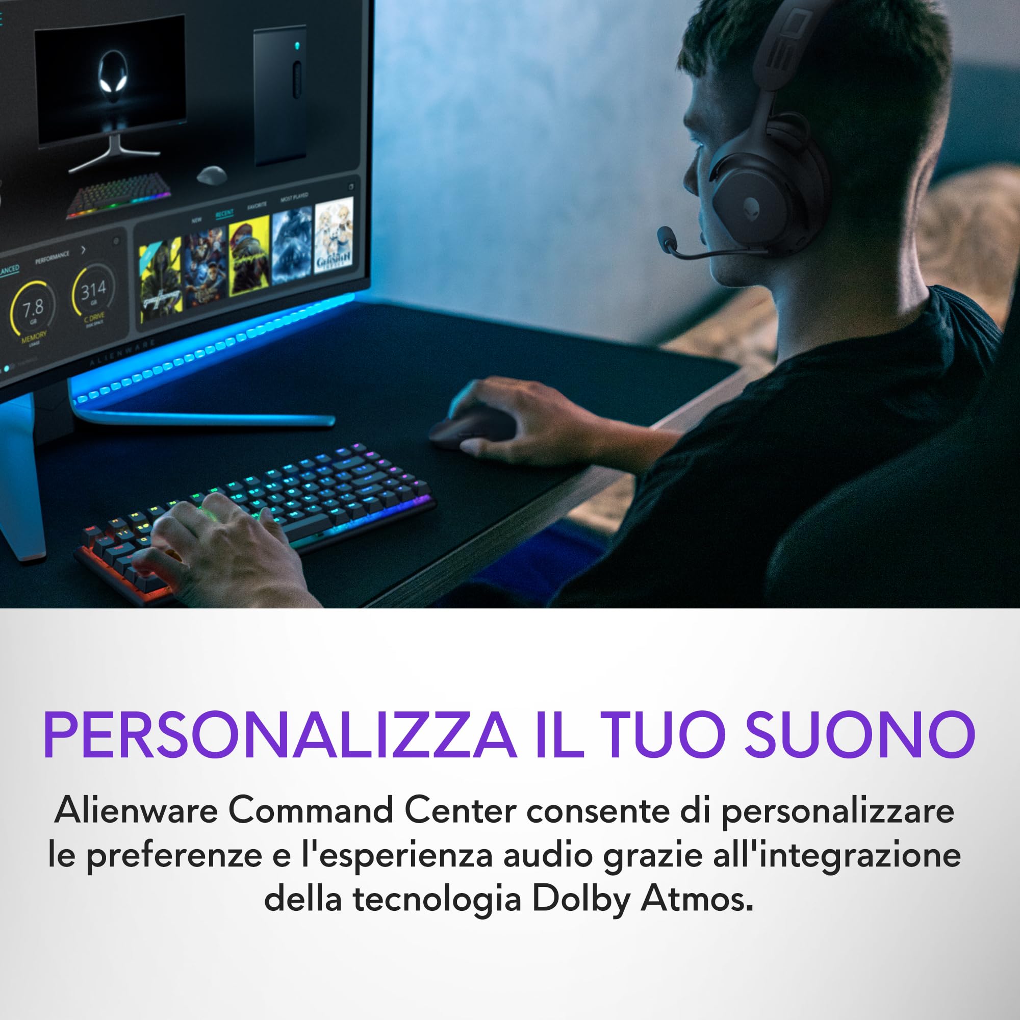 Alienware Pro Cuffie Gaming Wireless Dark Side of the Moon