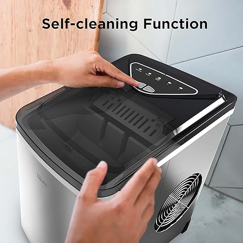 Vista 14 de Silonn Máquina de hielo de pepitas para encimera, máquina de hielo de pellets con función de autolimpieza, la máquina de hielo sónico produce 33