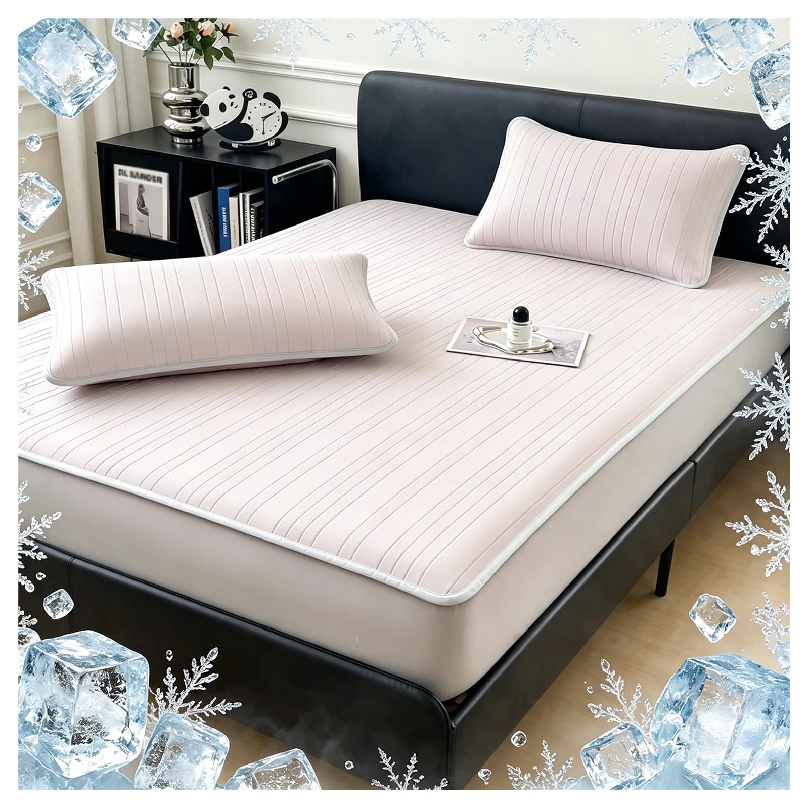 Cooling Bed Sheet - Ice Silk Feel, Breathable & Soft