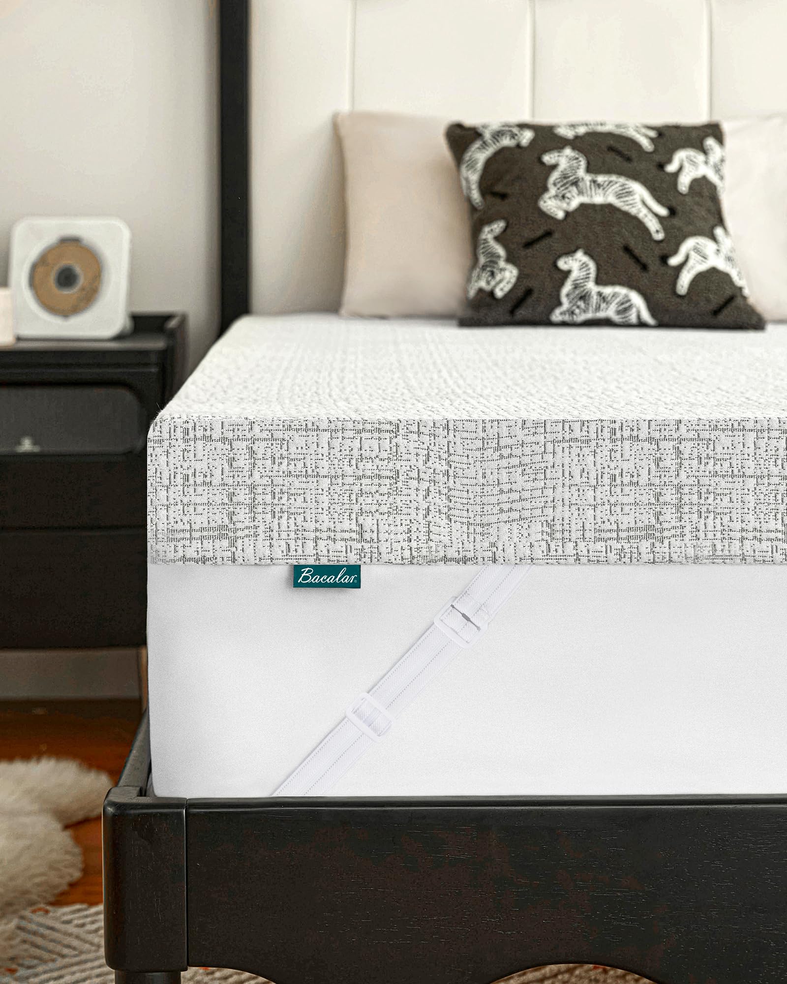 Bacalar Mattress Topper Double Bed Thick, Double Mattress Topper for Back Pain ReliefOEKO-TEX STANDARD 100