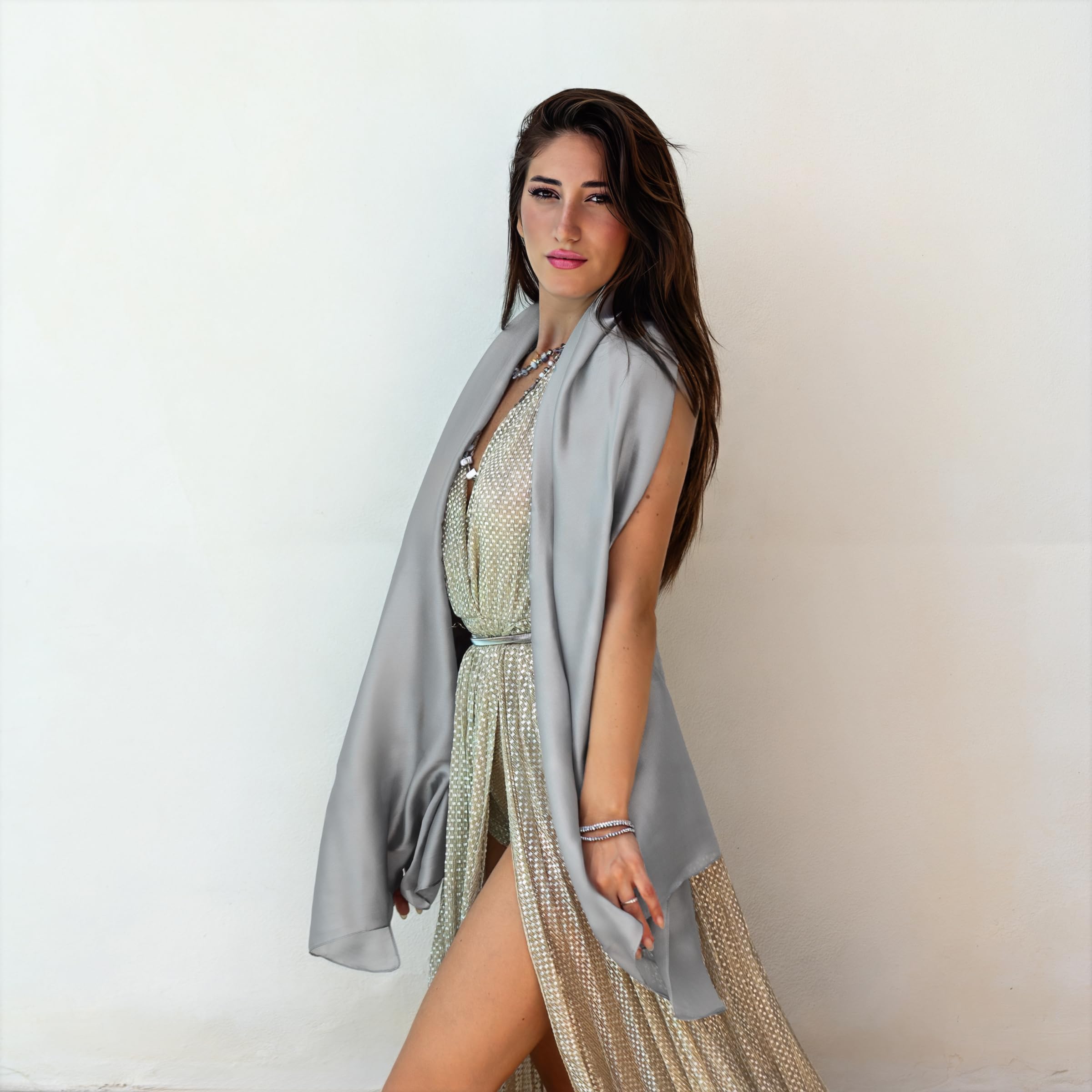 Estolas para bodas mujer en seda, chal boda para vestidos de fiesta mujer elegantes, pashmina boda de verano, capa invitada boda